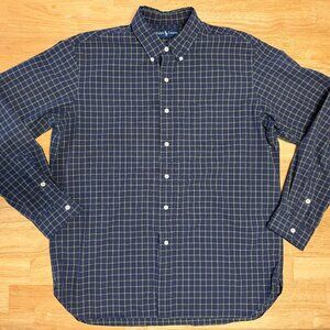 Ralph Lauren Plaid Button Up Shirt Mens XL Blue Green Plaid Classic Fit